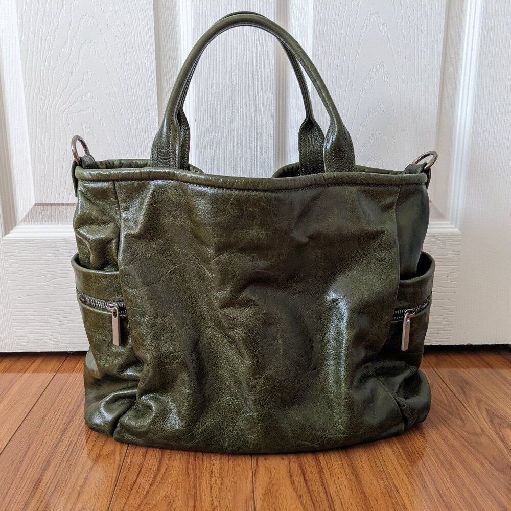 Rough & Tumble custom Pillow Julep in Pine Green Leather Crossbody Satchel Bag